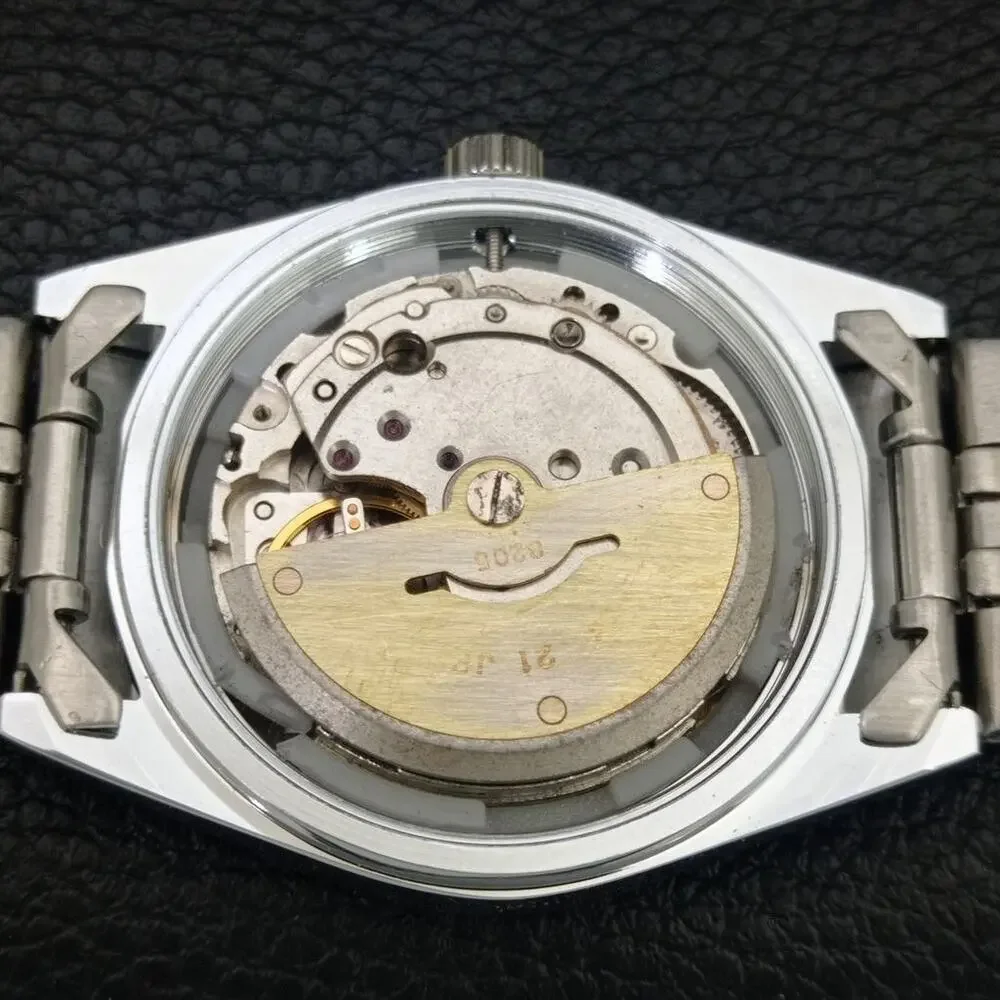 Vintage 1978 Citizen Automatic Mens Silver Watch W/daydate & Blue accents
